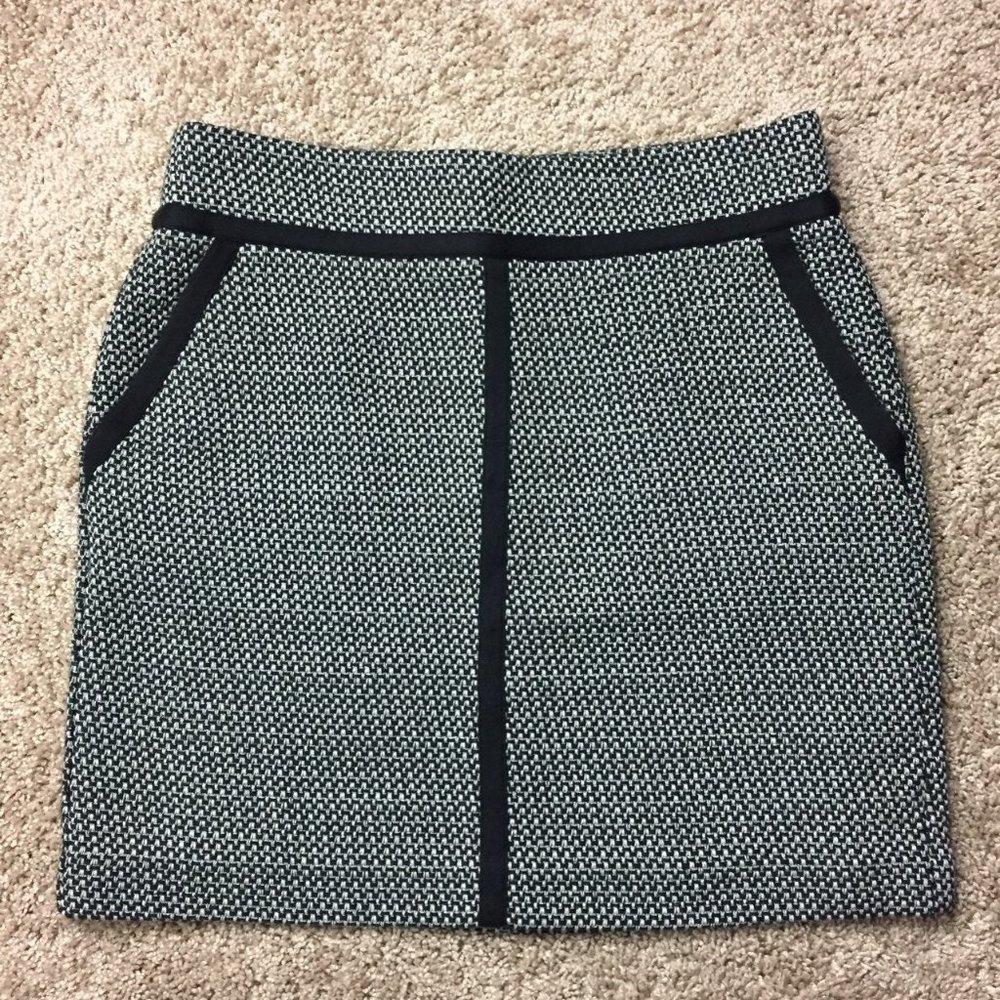 Ann Taylor Loft Piping Tweed Skirt 8